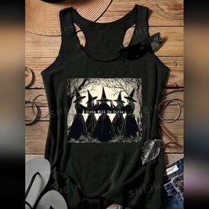 NWOT Witch Halloween Goth Funny Tank Racerback Top
